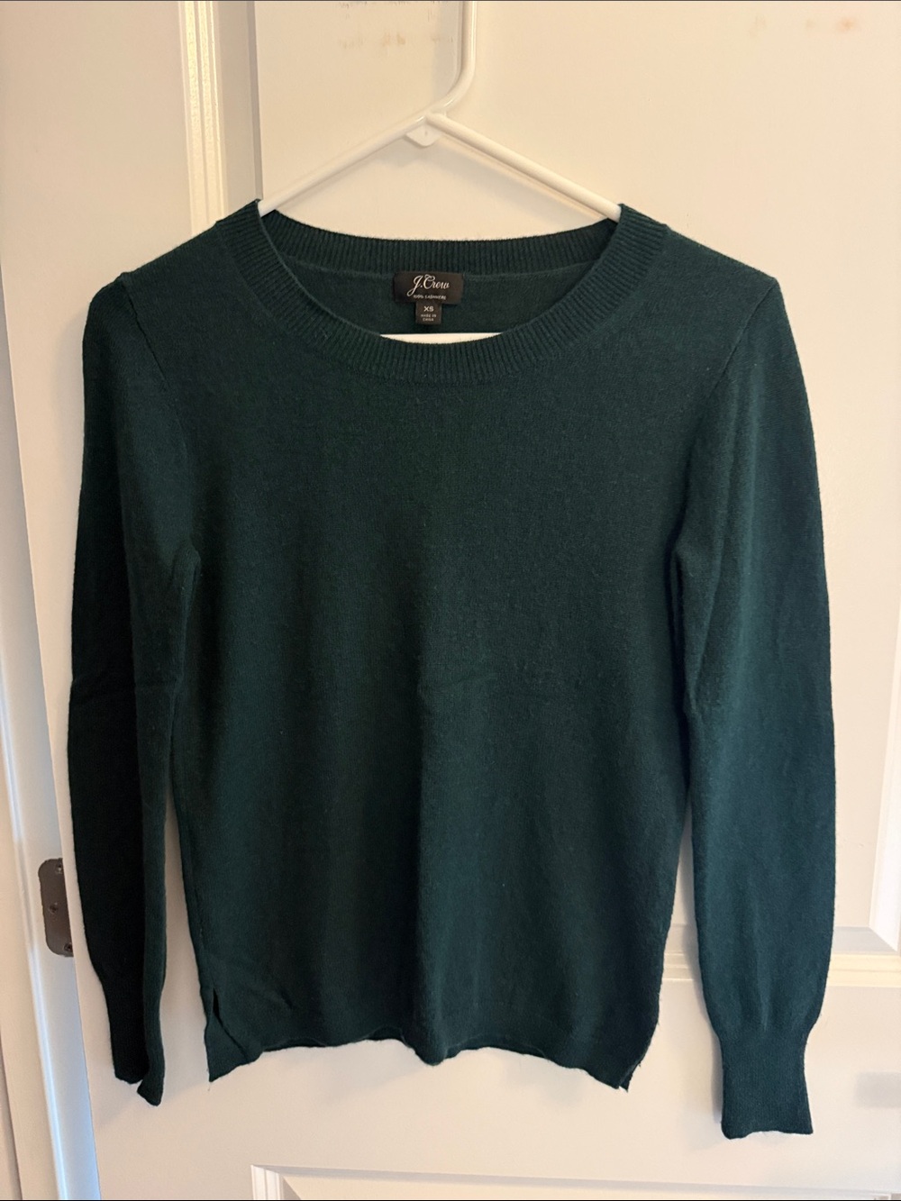 J. Crew Women's Crewneck 100% Cashmere Sweater in Dark Green